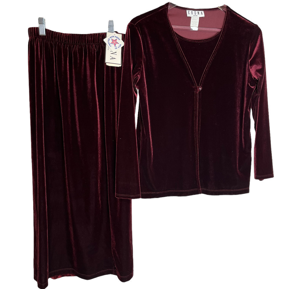 Erena Vintage 2 pc. Velvet Skirt & Top NWT